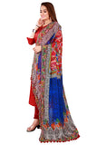 Blue Color Kalamkari And Floral Printed Chiffon Dupatta With Tassels