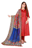 Blue Color Kalamkari And Floral Printed Chiffon Dupatta With Tassels