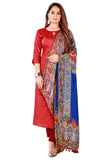 Blue Color Kalamkari And Floral Printed Chiffon Dupatta With Tassels