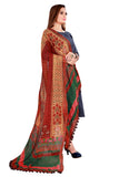 Maroon Color Kalamkari And Floral Printed Chiffon Dupatta With Tassels