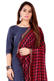 Rani Color Kalamkari And Floral Printed Chiffon Dupatta With Tassels