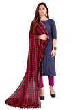 Rani Color Kalamkari And Floral Printed Chiffon Dupatta With Tassels