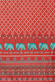 Red Color Traditional Elephant Print Chanderi Silk Dupatta For Women