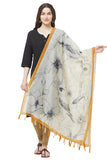 Bold Pencil Sketch Floral Digital Print Black And White Dupatta