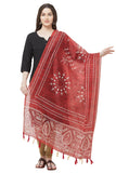 Maroon Color Ethnic Warli Digital Print Chanderi Silk Dupatta For Women