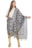 Digital Shibori Print Black and White Color Chanderi Silk Dupatta