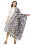 Digital Shibori Print Black and White Color Chanderi Silk Dupatta