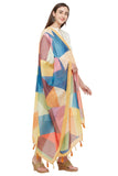 Multi Color Geometric Digital Print Chanderi Silk Dupatta For Women