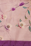 Pinkish Purple Color Floral Bird Digital Print Chanderi Silk Dupatta