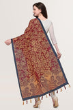 Maroon Color Kalamkari Digital Print Chanderi Silk Dupatta