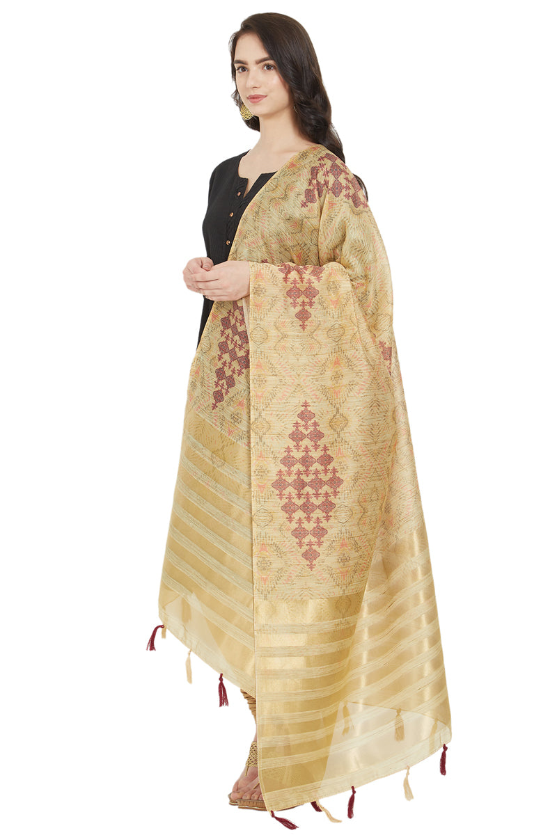Royal Ethnic Digital Print Cotton Silk Dupatta For Women