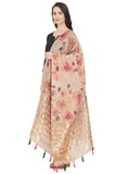 Soft Pink and Beige Color Abstract Floral Digital Printed Dupatta For Women