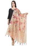 Soft Pink and Beige Color Abstract Floral Digital Printed Dupatta For Women