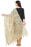 Beige and multicolor Color Floral Digital Print Cotton Silk Dupatta