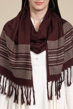 Coffee Color Pure Viscose Winter Stole
