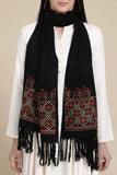 Black Color Pure Viscose Winter Stole