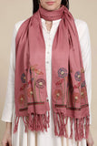 Pink Color Pure Viscose Winter Stole