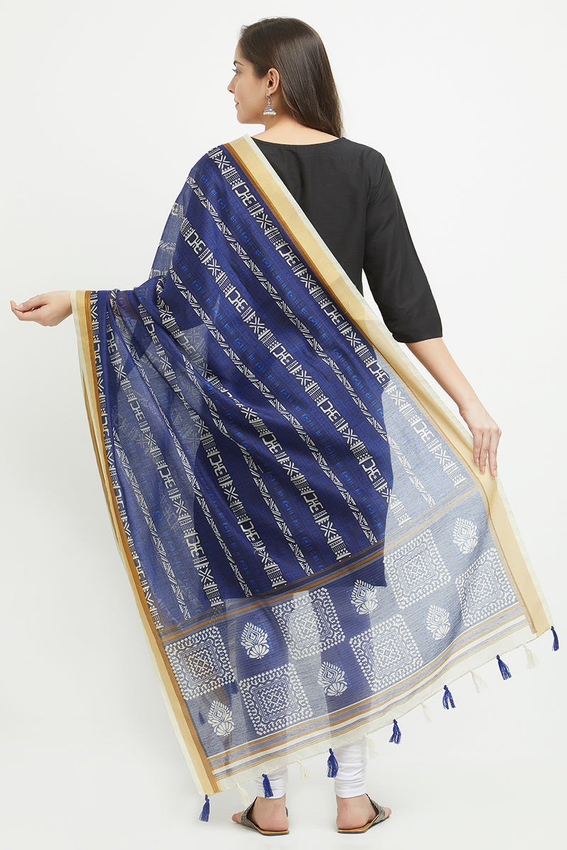Digital Aztec Print Chanderi Silk Dupatta