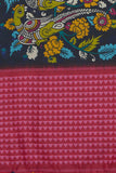 Kalamkari Print Blue And Pink Chanderi Silk Dupatta