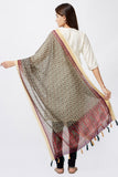 Digital Heritage Motif Print Chanderi Silk Dupatta