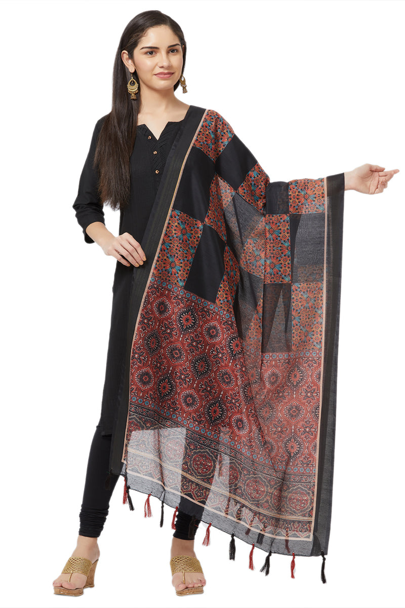 Stylish Ethnic Print All Occasion Chanderi Silk Dupatta