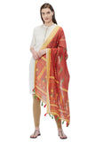 Red Multiple Digital Print Chanderi Silk Dupatta