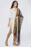 Black And White Mandala Digital Print Chanderi Silk Dupatta