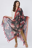 Digital Floral Rose Print Chanderi Silk Dupatta
