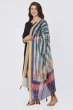 Blue Shibori Digital Print Chanderi Silk Dupatta