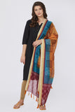 Ethnic Checkered Digital Print Chanderi Silk Dupatta