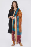 Ethnic Checkered Digital Print Chanderi Silk Dupatta