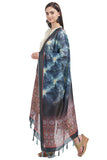 Indigo Tie And Dye Digital Print Chanderi Silk Dupatta
