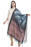 Indigo Tie And Dye Digital Print Chanderi Silk Dupatta