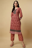 Dark Peach Chanderi Silk Digital Printed Unstitched Salwar Suit