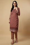 Brown Chanderi Silk Digital Printed Unstitched Salwar Suit