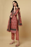Dark Peach Chanderi Silk Digital Printed Unstitched Salwar Suit
