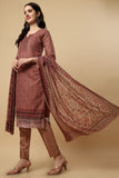 Brown Chanderi Silk Digital Printed Unstitched Salwar Suit