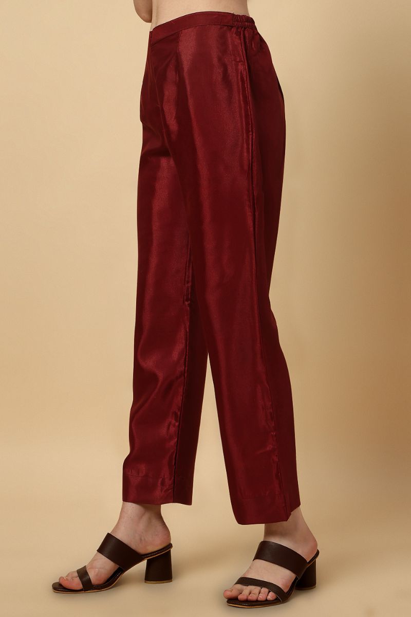 Maroon Chanderi Silk Digital Printed Unstitched Salwar Suit