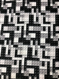 Black and white Lego digital printed Polyester Muslin Fabric