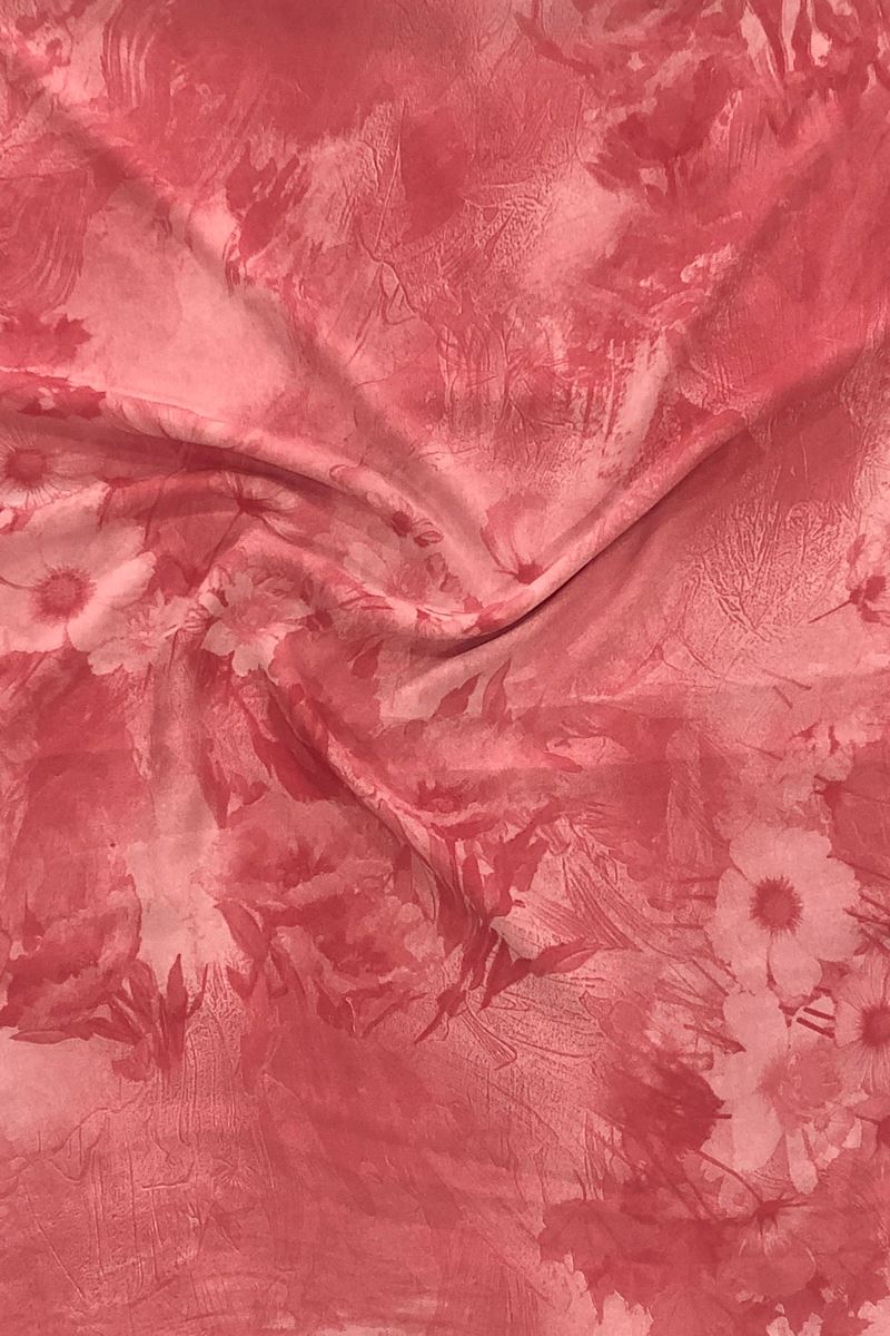 Baby Pink Color Floral Abstract Print Georgette Fabric