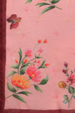 Pink Color Floral Digital Printed Chanderi Silk Dupatta