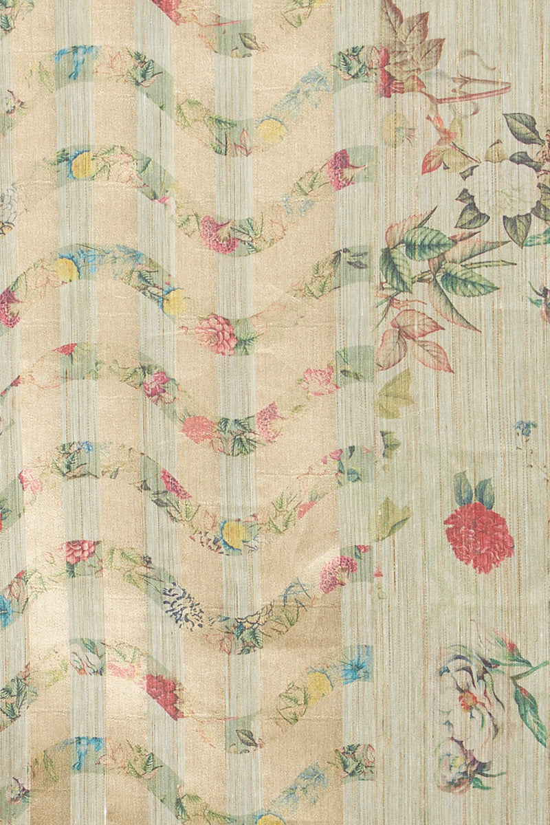 Beige and multicolor Color Floral Digital Print Cotton Silk Dupatta