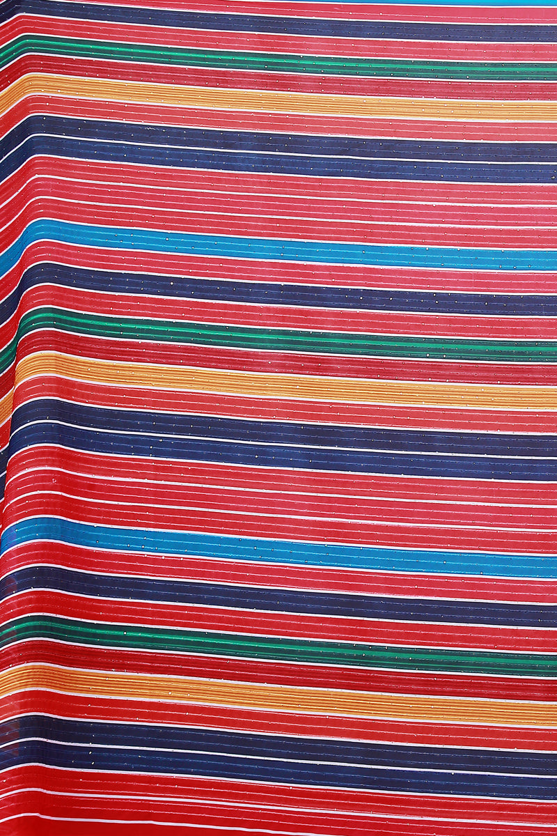 Multi Color Digital Stripes Print Georgette Saree