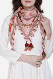 Ethnic Print Light Pink Pure Cotton Printed Scarf
