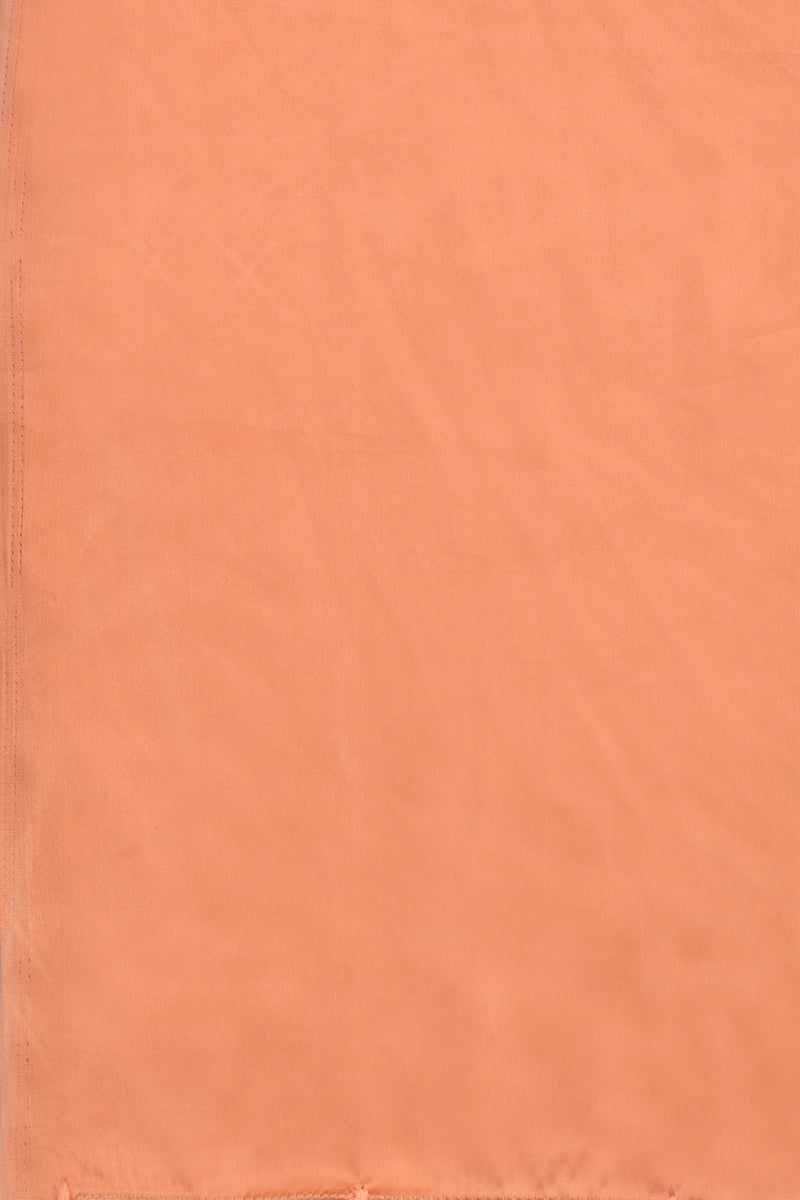 Peach Satin Silk Plain Tassels Function Wear Saree
