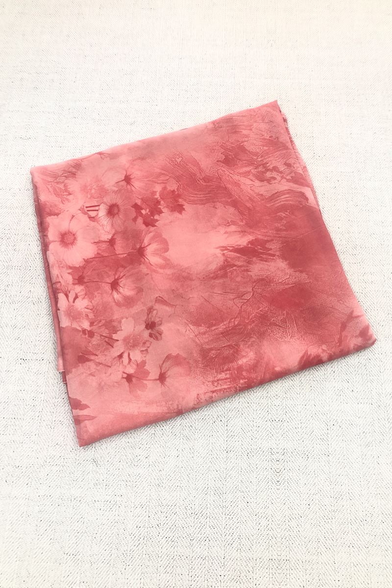 Baby Pink Color Floral Abstract Print Georgette Fabric