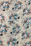 Powder Blue Floral Digital Print Georgette Fabric